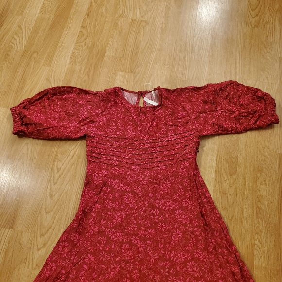 Free People Jessie Midi Dress size 0 in Red - Picture 4 of 13